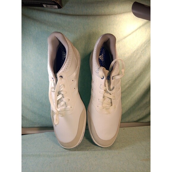 Adidas Golf Shoes  White Men's Adicross 3 Spikeless Leather Sz 12 NWOT - Picture 2 of 6
